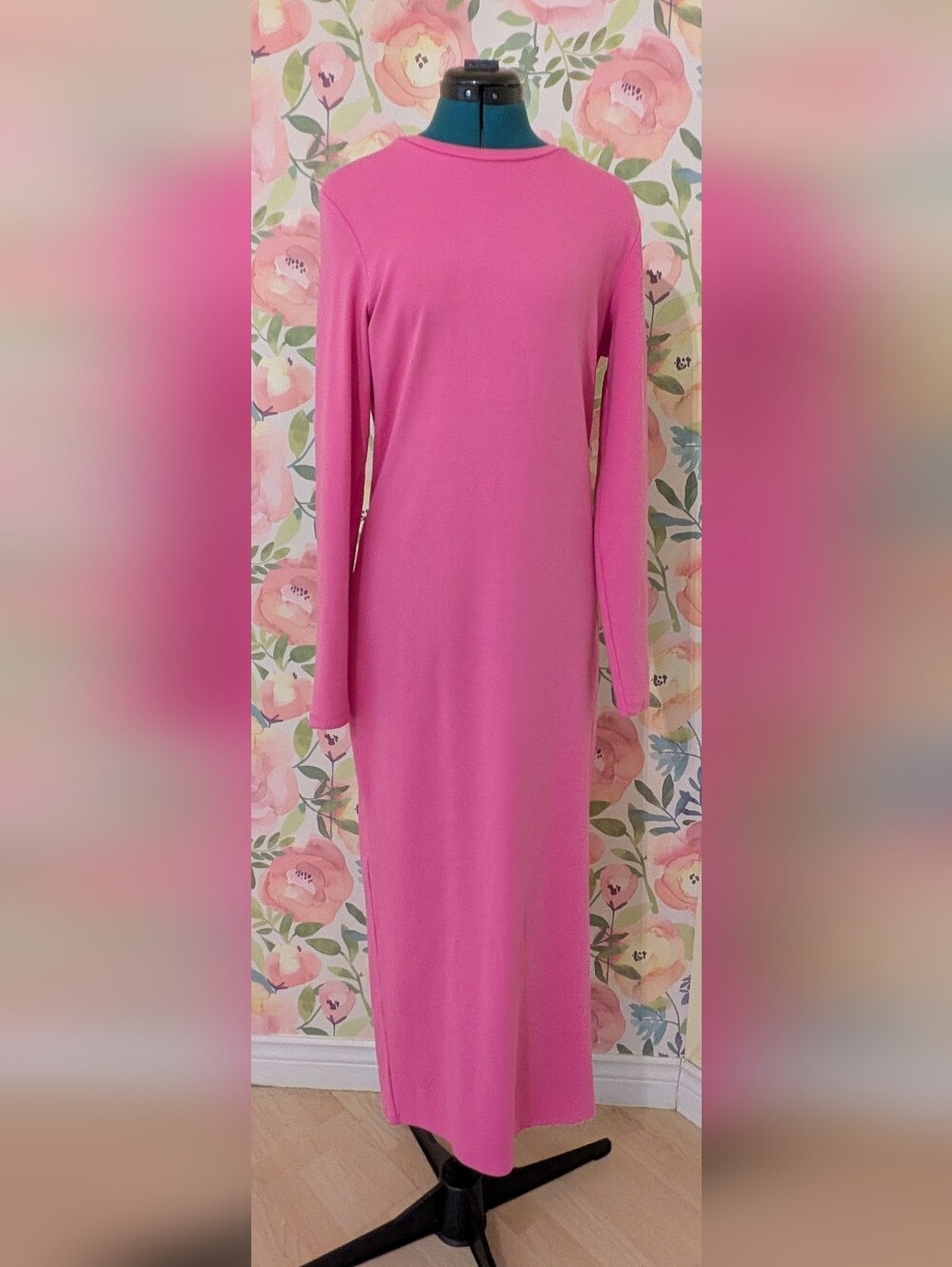 Long Sleeve Pink Maxi Dress